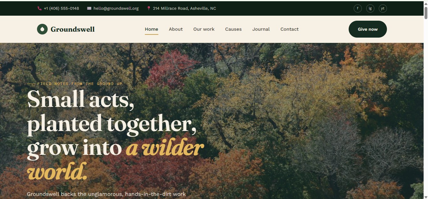 Groundswell template preview