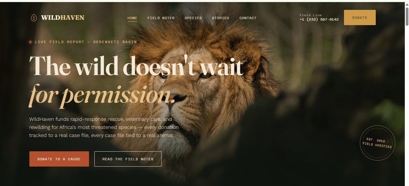 WildHaven template preview