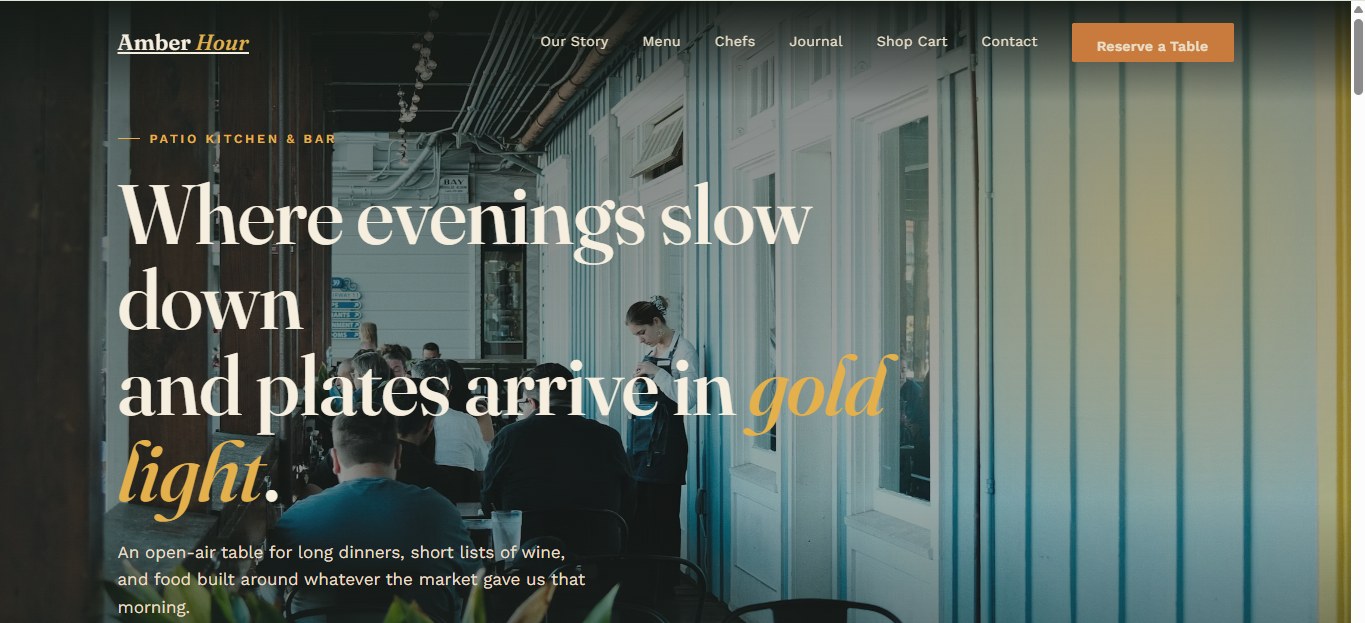 Amber Hour template preview