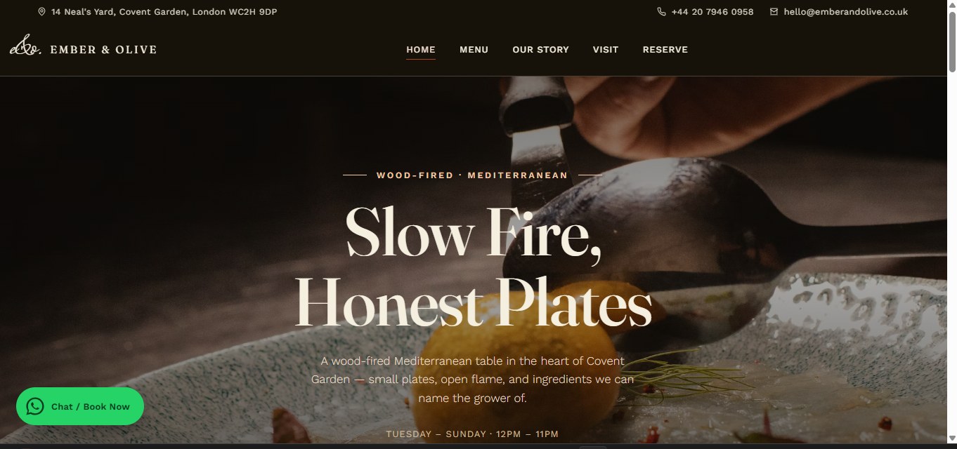 Ember & Olive template preview