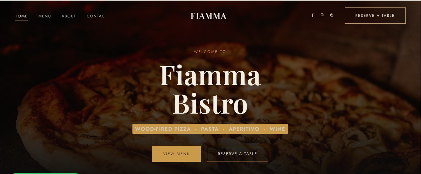 Fiamma Bistro template preview